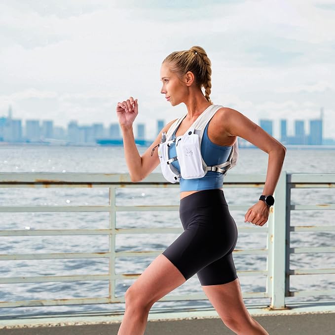 Running Vest with 350 ML TPU Soft Flask, Small Running Water Vest -Adjustable Chest Straps, Lightweight Hydration Vest Pack for Trail Marathon Hiking Cycling for Women Men Mini