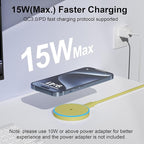 MagSafe Charger 2 Pack 15W Magnetic Wireless Charger Fast Charging Pad Compatible with iPhone 17/16/15/14/13/12 Series & AirPods 3/2/Pro Magnetic MagSafe Charging Pad with Dual Ports-Yellow