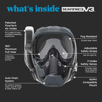 Seaview 180 V3 Full Face Snorkel Mask Adult- The V3 is The Perfect Snorkeling Gear for Adults- Snorkel Mask with 180 Panoramic Viewing and Up to 600% Easier Breathing- Patented Flowtech Air Intake