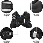 Weighted Vest 6 8 12 16 20lb with Reflective Stripe Adjustable Rucking Vest for Men Women Kid for Walking Running