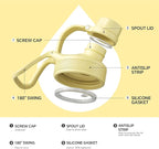 IDEUS Insulated Stainless Steel Water Bottle with 2 Leak-Proof Lids, Thermal Water Flask for Hiking Biking, 40oz, Light Yellow