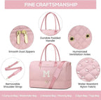 Letter Weekender Bags for Womens - Duffle Bag with Shoe Compartment Personalized Overnight Bag with Toiletry Bag Duffel Bags for Gym Hospital Bags Gift for Women Pink (Letter M)