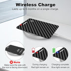 Wallet Tracker Card (iOS Only), Rechargeable Bluetooth Smart Tracking for Apple Find My Compatible Anti Tracker for Men Women Slim Item Locator for Purse Passport Key Luggage Tag (1Pcs/Black B)