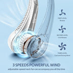 Portable Neck Fan, Hands Free Personal Fan, 360° Airflow,3-16 Running Hours, 72 Wind Outlets,4000mAh Battery USB Rechargeable, 3-Speeds，Birthday Gifts for Men Women (White)