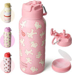 BOTTLE BOTTLE 32oz Insulated Water Bottle Stainless Steel Sport Water Bottle with Straw Dual-use Lid Design for Gym with Pill Box