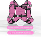 Weighted Vest, 6lb/8lb/12lb/16lb/20lb/25lb/30lb Weight Vest with Reflective Stripe, Weighted Vest for Men Women Workout Equipment for Strength Training, Running, Jogging, Fitness, Weight Loss