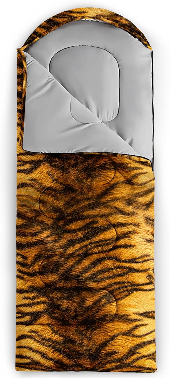 QOOMO Animals Camping Sleeping Bags,3 Season Warm & Cool Weather,Lightweight,Waterproof Sleeping Bags for Adults & Kids,Traveling,and Outdoors,Camping Gear Equipment