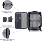 Travelpro Platinum Elite Softside Expandable Checked Luggage, 8 Wheel Spinner Suitcase, TSA Lock, Men and Women, Shadow Black, Checked Medium 25-Inch