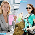 40 oz Tumbler with Handle and Straw or Convert to 40 oz Insulated Water Bottle Fits in Cup Holder. Stainless Steel Metal Water Flask with 2 Lids for Travel,Camping,Gym Sports Coffee Mug Thermal Cup