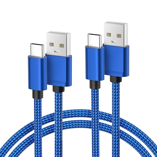 Basesailor for iPhone 17 16 Pro Max Charger Cord,USB to USB C Cable,Type C Charging Power Cord for Apple 17e 15 iPad 10 Air 4 5,Samsung Galaxy S26 S25 S24 S23,Blue,2Pack 3.3FT(1M)