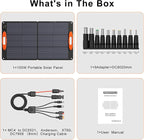 N-Type 16BB 100W Portable Solar Panel 18V ETFE Portable Foldable Solar Charger NextGen 25% High Conversion Folding Solar Panel for Camping Outdoor RV