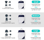 7 Set Compression Packing Cubes for Travel - Compressible, Lightweight, and Space-Saving Packing Cubes, Travel Essentials for Women, Navy