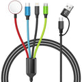 Travel Essentials 4 in 2 Multi Charging Cable for Apple iWatch Charger, USB A/USB C Charging Cords for iWatch Ultra/SE/10-2, iPhone 17-11, Galaxy S25-21, iPad (1PACK 5FT)