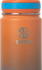 Takeya Actives Water Bottle with Straw Lid - Durable & Easy-Care Water Bottle with Stainless Steel Insulation - BPA-Free Lid with Carry Handle & Straw - Dishwasher-Safe - 18 oz, Ombre Awestruck