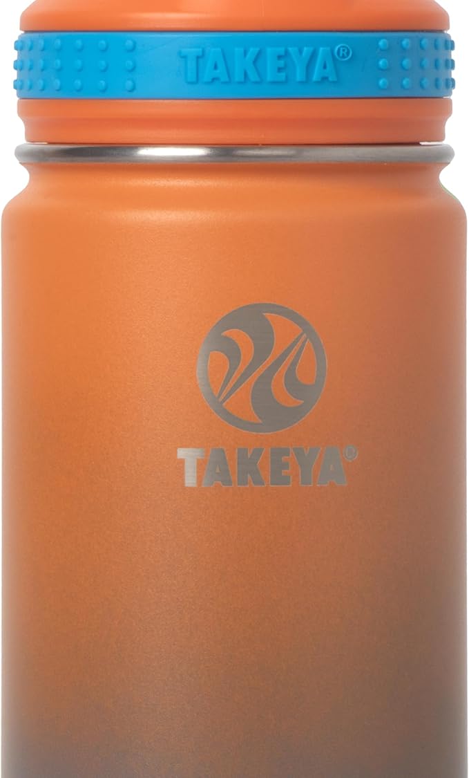 Takeya Actives Water Bottle with Straw Lid - Durable & Easy-Care Water Bottle with Stainless Steel Insulation - BPA-Free Lid with Carry Handle & Straw - Dishwasher-Safe - 18 oz, Ombre Awestruck