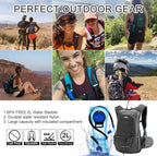15L Insulated Hydration Backpack Pack with 2L Water Bladder Lightweight Hiking Backpack Bag for Women Men Daypack for Hiking Running Festival Camping Biking