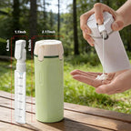 4 in 1 Travel Dispenser, Travel Bottles for Toiletries, Squeeze Leak Proof Dispenser Bottles with Scale and Label for Shampoo Lotion Shower Gel, Suitable for Travel, Camping and Gym(1 PC, White)
