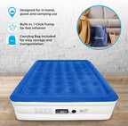 SoundAsleep Products Dream Series Luxury Air Mattress, ComfortCoil Technology, Built-in High Capacity Pump for Home, Camping- Double Height, Adjustable, Inflatable Blow Up, Portable (King Size)