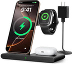 RYND 2026 Travel Portable Wireless Fast Charger for Apple & Android Charging Station,3 in 1 Charging for iPhone17 16 15 14 13 12,Apple Watch Series & Air pods 4 3 2 Pro,Samsung Galaxy