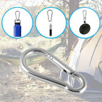 10PCS Carabiner Clip 304 Stainless Steel Heavy Duty Spring Snap Hook M4 1.57 Inch Small Keychain for Keys Swing Set Camping Fishing Hammock