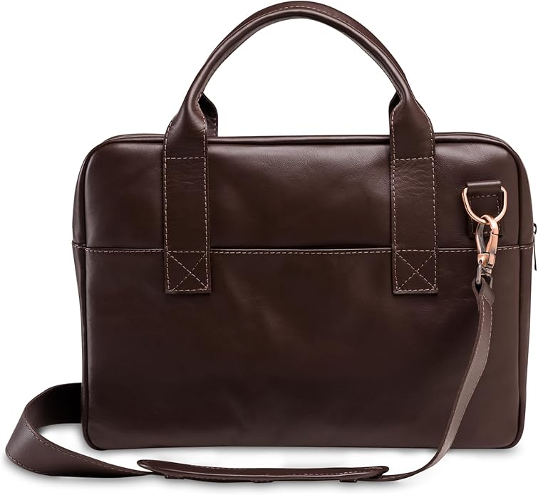 Nordweg Nomad Leather Briefcase NW080A – Leather Bag for Work & Travel – Fits 15.6” Laptop – Minimalist, Durable, Elegant