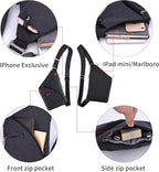 Anti Theft Crossbody Bags Sling Bag for Women Men Waterproof Wander Bag for Sports and Travel. (2.0BLACK, Large)