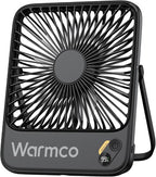 Warmco 10000mAh Portable Travel Fan 7-inch, [10-24H Runtime] Ultra-thin Digital Display Small Desk Battery Operated Fan for Camping, Office, Bedroom, Cruise Essentials 2025