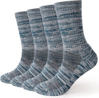 EnerWear 4 Pack Women's Merino Wool Outdoor Hiking Trail Crew Sock