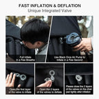 High Back Camping Chairs Inflatable Portable Camping Chair Lightweight Compact Folding Chairs with Carry Bag for Outdoor Backpacking Hiking Beach Lawn Fishing (Black)