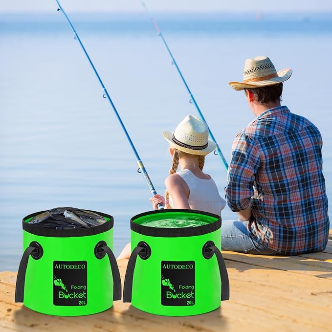 AUTODECO 20L Collapsible Bucket 5 Gallon Water Container Folding Water Bucket with Handle Portable Wash Basin