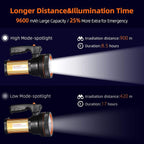 BUYSIGHT Rechargeable Spotlight Flashlight High Lumen Handheld Spot Light LED Flashlight with Handl Ultra-Long Standby Electric Torch with USB Output （Classic Gold）