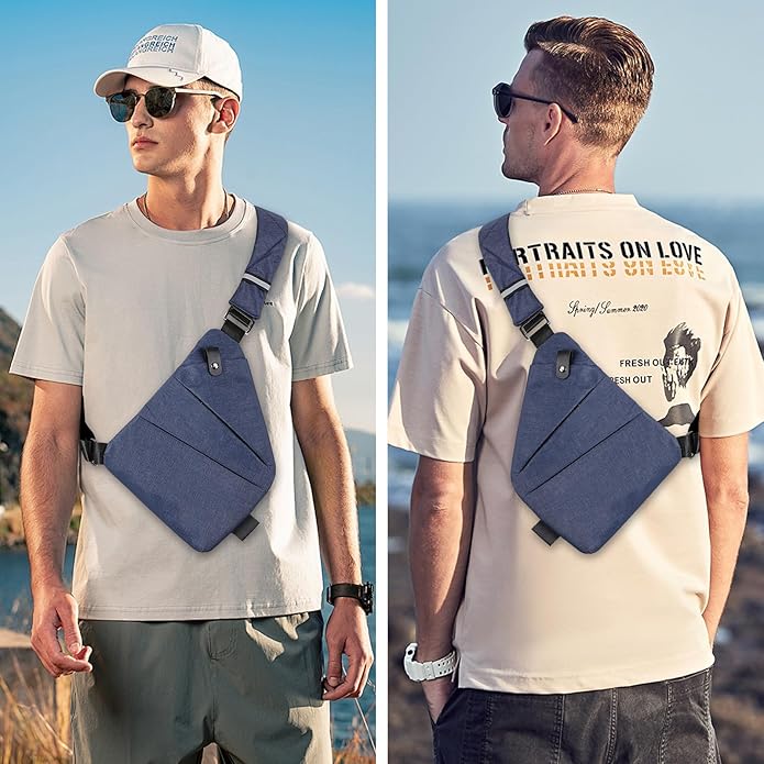 Anti Theft Crossbody Travel Bag for Women Men,Multi-pocket Crossbody Bag,Slim Sling Bag with Adjustable Strap