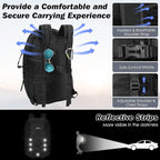 MoKo Hiking Backpack, 40L Large Capacity Camping Backpack with Multiple Pockets, Tear-Resistant Travel Daypack for Men Women, Packable and Lightweight Hiking Daypack for Travel Camping Outdoor, Black