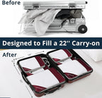 6 Set Compression Packing Cubes for Travel - Compressible, Lightweight, and Space-Saving Packing Cubes, Travel Essentials for Women, Wine