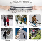 Upgraded Version of Walk Traction Ice Cleat Spikes Crampons,True Stainless Steel Spikes and Durable Silicone,Boots for Hiking On Ice & Snow Ground,Mountian.