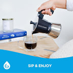 GROSCHE Milano Induction Stovetop Espresso Maker Moka Pot for Greca, Induction, Electric & Gas Stoves, Dishwasher Safe Stovetop Espresso Maker | 6 Espresso Cup, Black