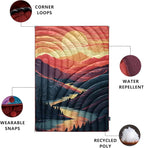 Camping Blanket,Lightweight Puffy Printed Camping Blanket Packable Outdoor Blanket for Camping,Traveling, Stadium, Hiking, Picnics