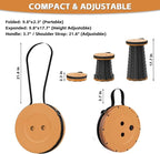 Collapsible Stool - Lightweight Portable Folding Stool for Camping, 330lb Capacity Telescoping Stool Adjustable Height(2.3-17.7") for Camping Fishing Travel