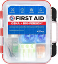 Be Smart Get Prepared 421pc First Aid Kit Exceeds OSHA Guidelines 100 People - Office, Home, Car, School, Emergency, Survival, Camping, Hunting and Sports