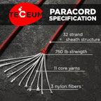 TECEUM 5/32" Paracord Rope 1000 – 1000ft / 200ft / 100ft / 50ft – Tactical Parachute Cord 4mm – 45+ Colors – Nylon String for Survival & Camping Gear – Stripe Cord for Survival – Utility Rope