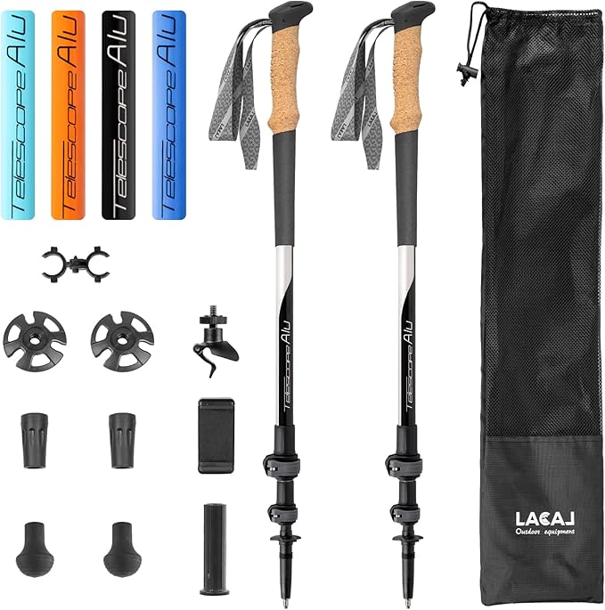 Hiking Poles, Ultra-Light Telescopic Trekking Poles,Portable Walking Sticks with Adjustable Height for Men and Women