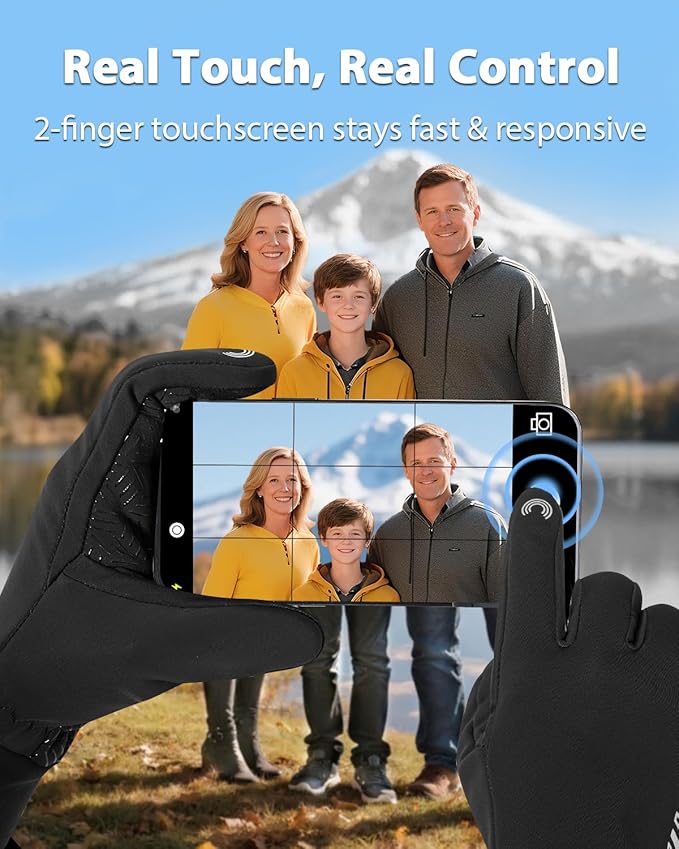 RIGWARL Gloves for Cool&Cold Weather Waterproof, Winter Gloves for Men Women Touch Screen