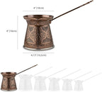 Alisveristime Authentic Turkish Coffee Pot, Handmade Cezve/Ibrik, 4-Inch Width, 4-Inch Height - 20.28 Ounce Enhance Your Coffee Experience Now! (6 Cup) (Antique Brown)
