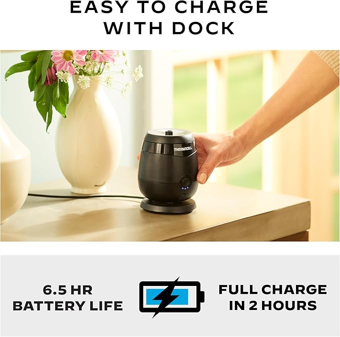 Thermacell E-Series Rechargeable Mosquito Repeller with 20’ Mosquito Protection Zone; Bug Spray Alternative; Scent Free