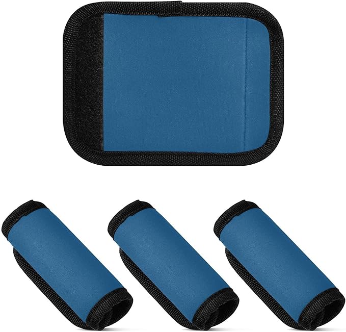 DOMIKING Dark Blue Luggage Handle Wrap Soft Luggage Identifiers for Suitcase Tags Grip for Travel Bag Luggage Suitcase Covers Wraps Travel Accessories, 2 Pack