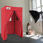 EAGLE PEAK Flex Compact 4x4 Pop-up Canopy Changing Room, Portable Privacy Dressing Room for Indoor Fashion Photoshoots, Camping, or Pool, Red