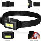 48 Pack LED Headlamp Flashlight Bright Waterproof Head Lamp Torch Cob Flood Head Light Bulk 800 lumens with 3 Modes 144 AAA Batteries for Adult Kids Running Camping Night Survival, 4 Colors