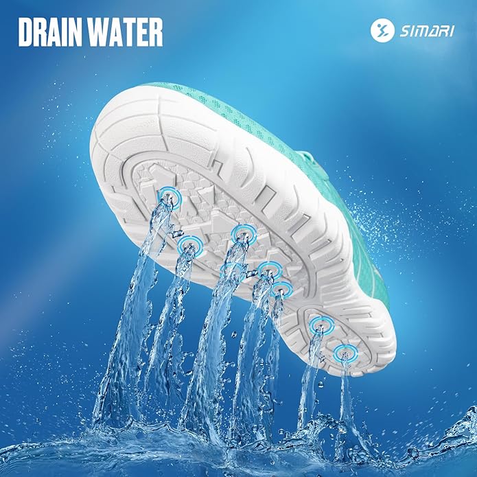 SIMARI Water Shoes for Women Men - Barefoot Quick-Dry Aqua Socks | Lightweight Swim Shoes for Surfing, Swimming, Beach Sports, Kayaking, Diving | Non-Slip Design