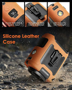 Portable Waist Fan Clip on, Personal Wearable Belt Fan 10000mAh Rechargeable Battery Under Shirt,5 Speeds with light, Neck Fan Hands-Free Cooling For Outdoor Camping Travel (Orange)