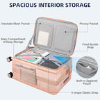 Hard Shell Suitcases 24 Inch Check in Luggage with Spinner Wheels Cup Holder, Lightweight Top Opening Expandable Luggage Hard Case Rolling Medium Checked Suitcase with Lock, Pink